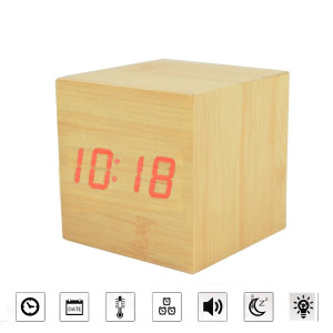 Jenifer NTR-DIG1 Budík drevená kocka digitálny, prírodný