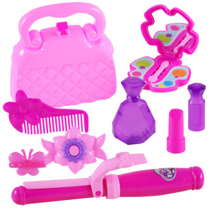 Beauty set pre dievčatá,  kabelka so srdiečkom a kozmetické doplnky, súprava pre paradnice